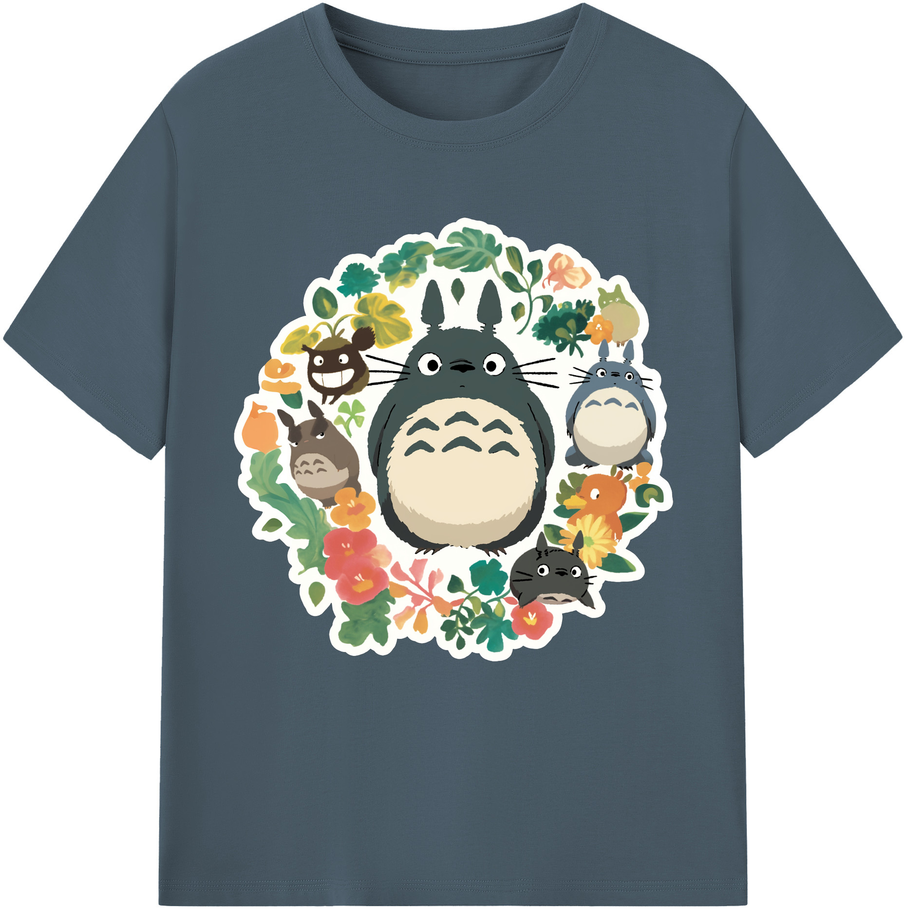 （画像用） となりのトトロ 草壁メイ 草壁サツキ My Neighbor Totoro Satsuki Kusakabe Mei Kusakabe 綿100％半袖Tシャツ（フロントプリント）